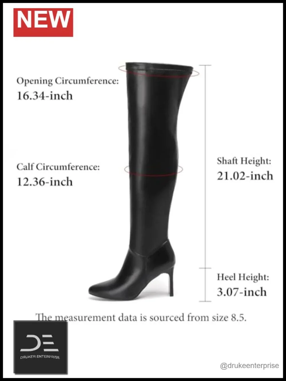 Thigh High Boots Women Pointed Toe Over The Knee Stretch Fabric Block Heel